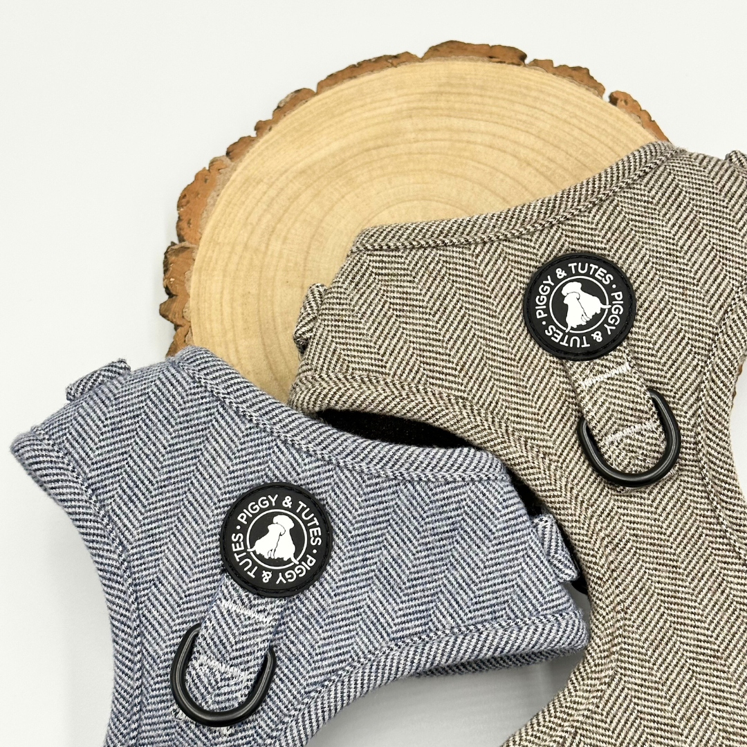 D Ring Adjustable Tweed Harness - Country Brown - Image 4