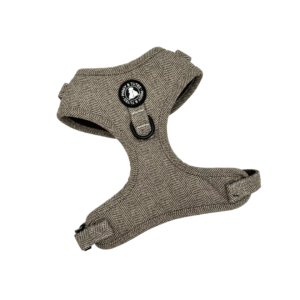 D Ring Adjustable Tweed Harness - Country Brown