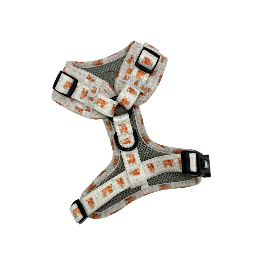 D Ring Adjustable Harness - Gingham Moo - Image 2