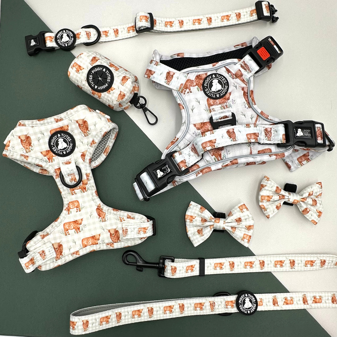 D Ring Adjustable Harness - Gingham Moo - Image 3